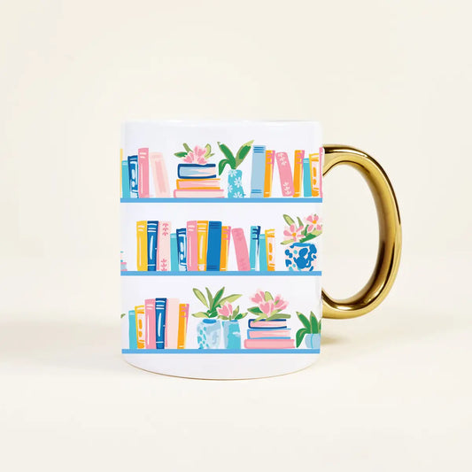 11 oz Cozy Cute Ceramic Mug–Book Shelfie