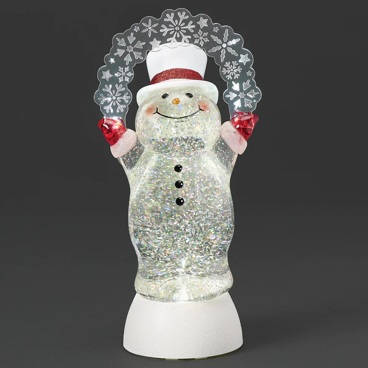 Confetti Lites Lighted Swirl Snowman with Blinking Snowflakes