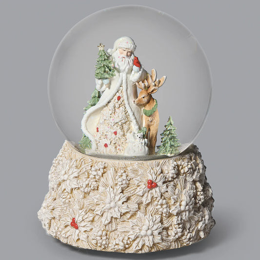 Glitterdome Santa & Reindeer Poinsettia