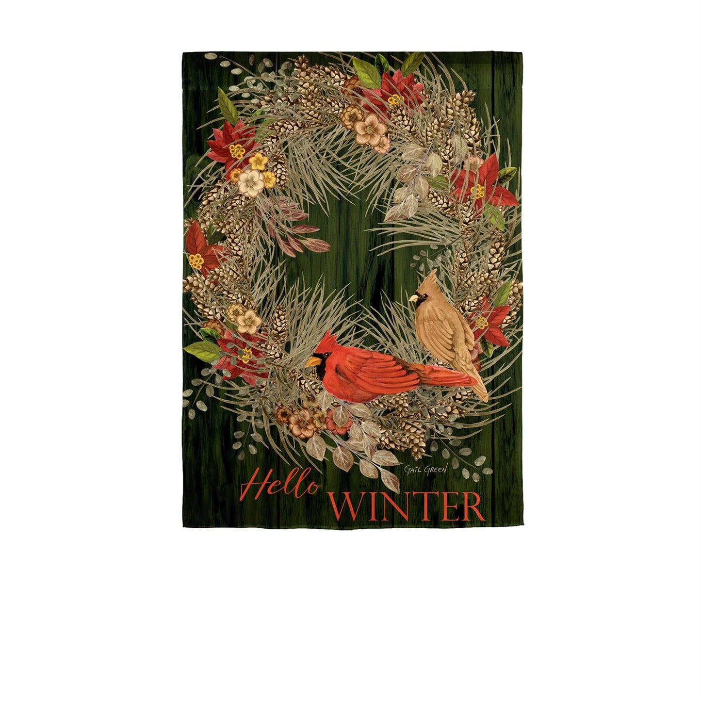 Hello Winter House Flag