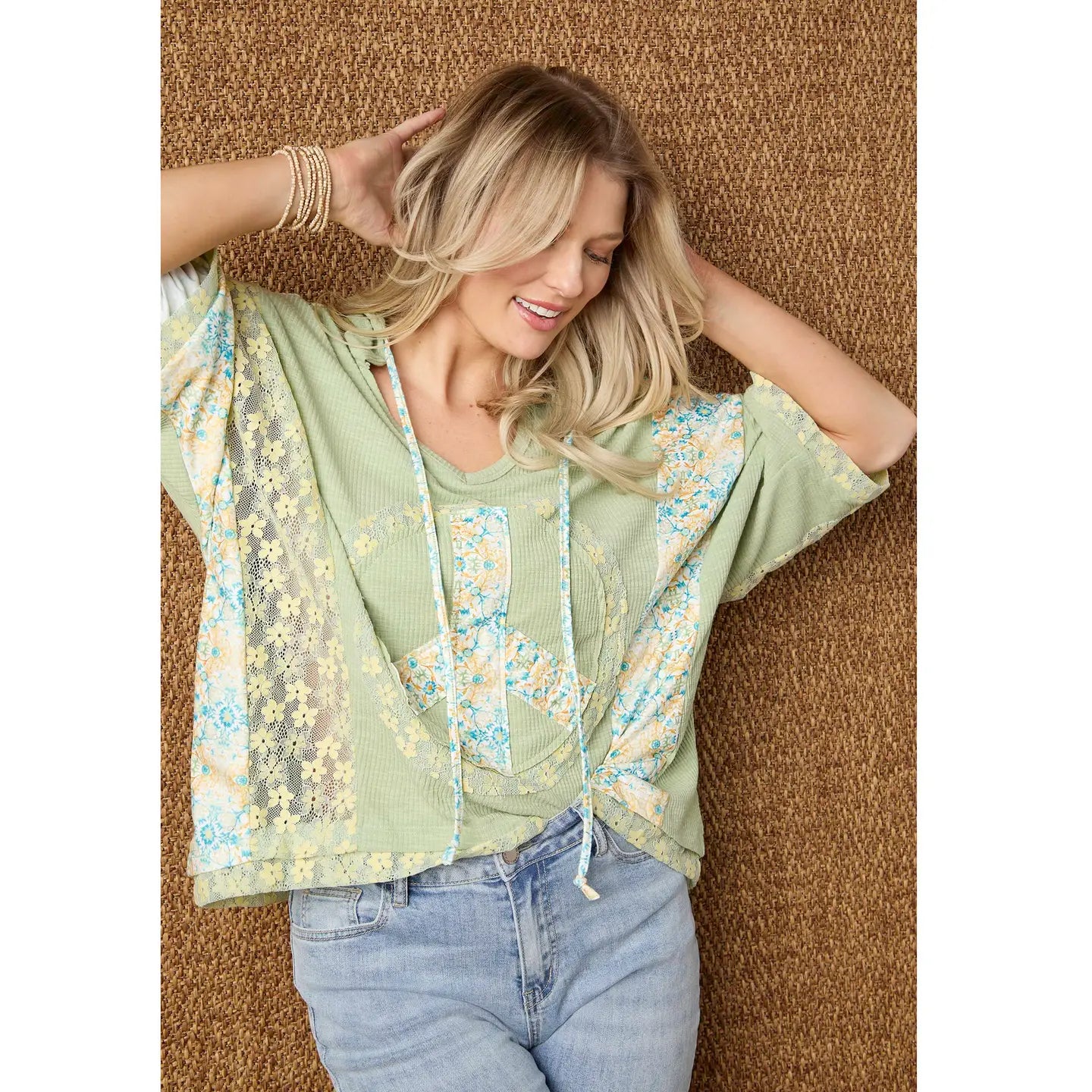 Jenni Peace Sign Hooded Top