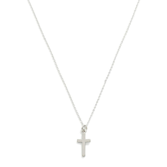 Dainty Chain Link Necklace Featuring Cross Pendant