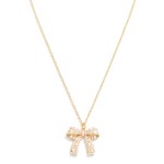 Pearl Bow Pendant Necklace