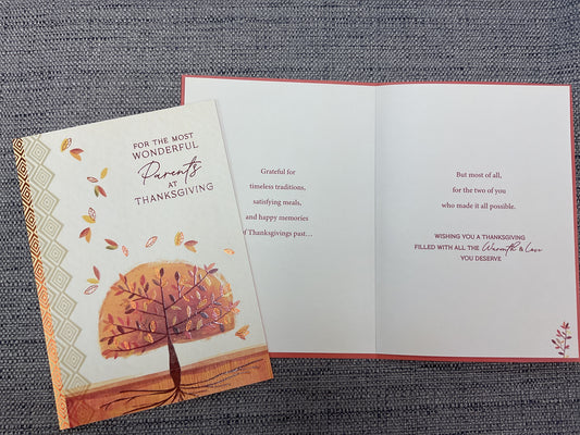 For the Most Wonderful Parents Thanksgiving Card