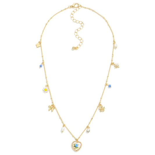 Beads & Charm Necklace