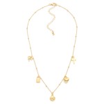 Chain Link Necklace Featuring Metal Tone Charms