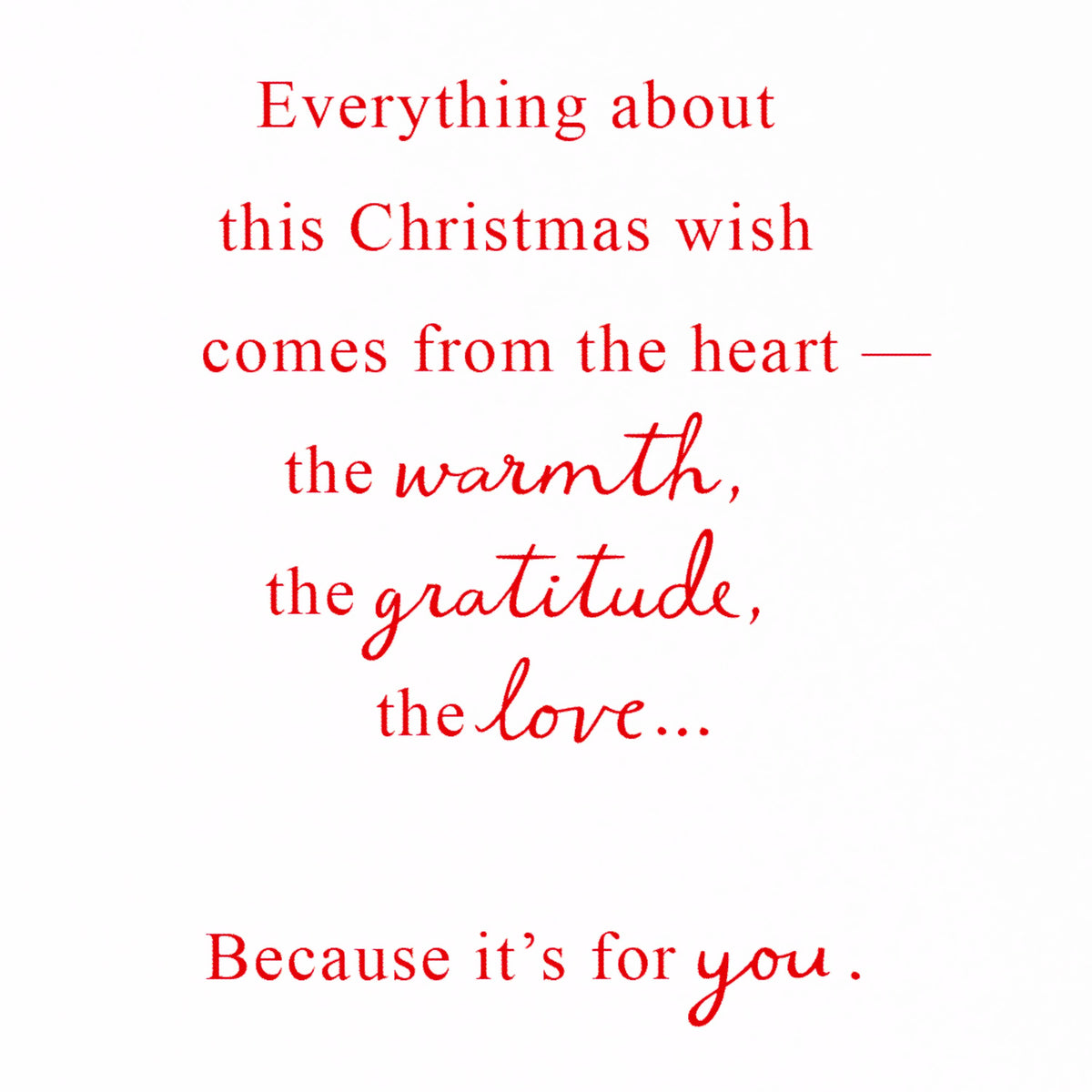 From the Heart Merry Christmas Greeting Card