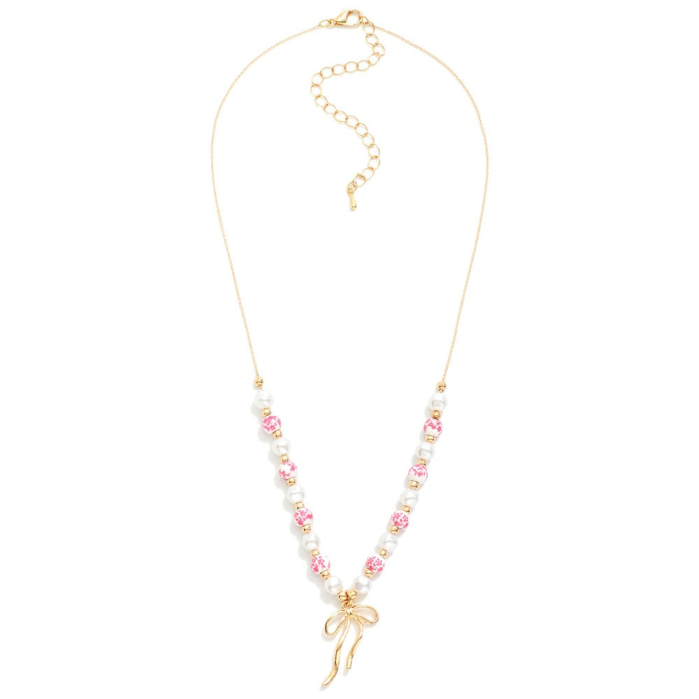 Pearl & Chinoiserie Beaded Chain Necklace