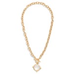 Twisted Link Chain Necklace with Pendant