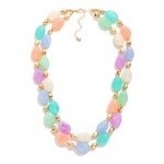 Layered Marble Beaded Necklace