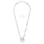 Chain Link Necklace Featuring Horsebit Toggle Clasp
