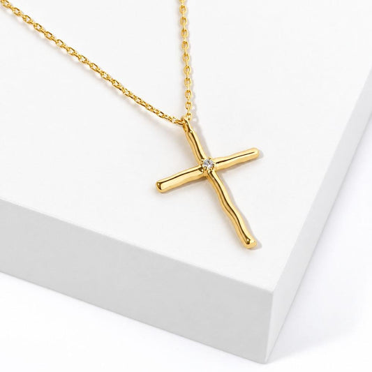 Organic Cross Pendant Necklace