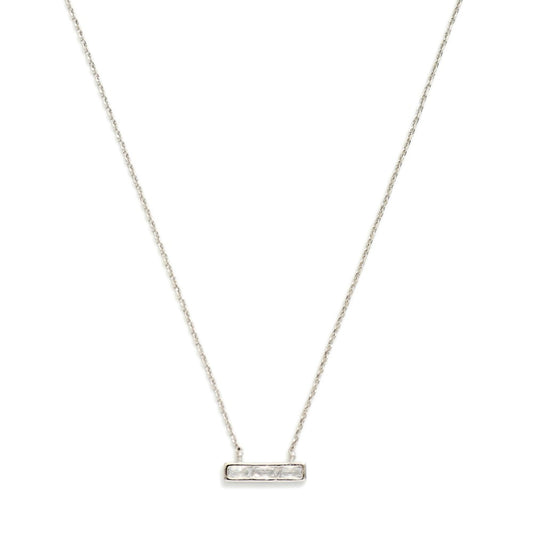 Chain Link Necklace Featuring Cubic Zirconia Bar Pendant