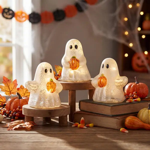 Gerson Battery Operated Mercury Glass Ghosts