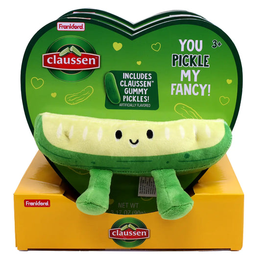 Claussen Pickle Valentine Heart Box with Plush