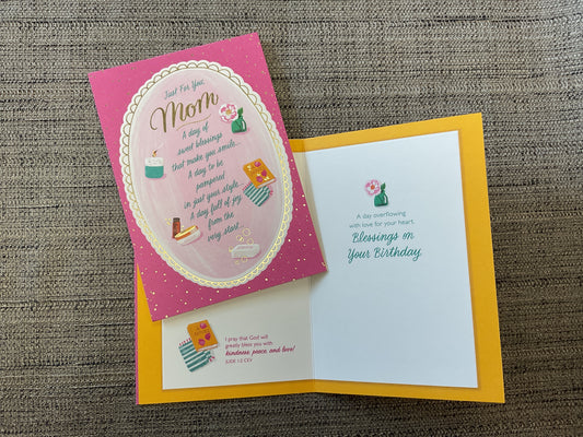 Blessings on Your Birthday Mom Religious Birthday Card