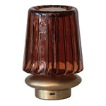 Recycled Glass & Metal Pleated LED Table Lamp w/ Touch Sensor