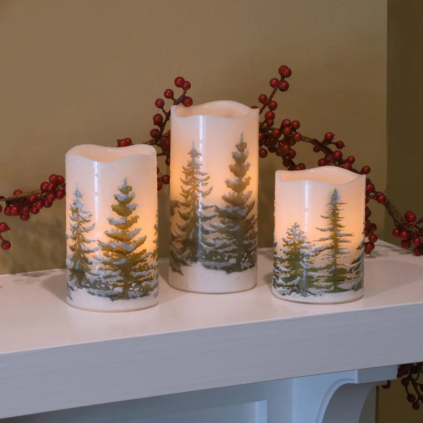 Pine Tree Battery Operated Candles