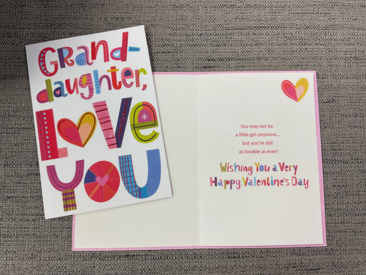 Valentine’s Day Card - Preteen Granddaughter