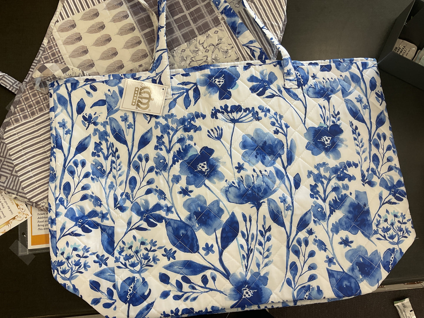 Indigo botanicals tote bag