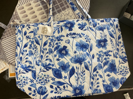 Indigo botanicals tote bag