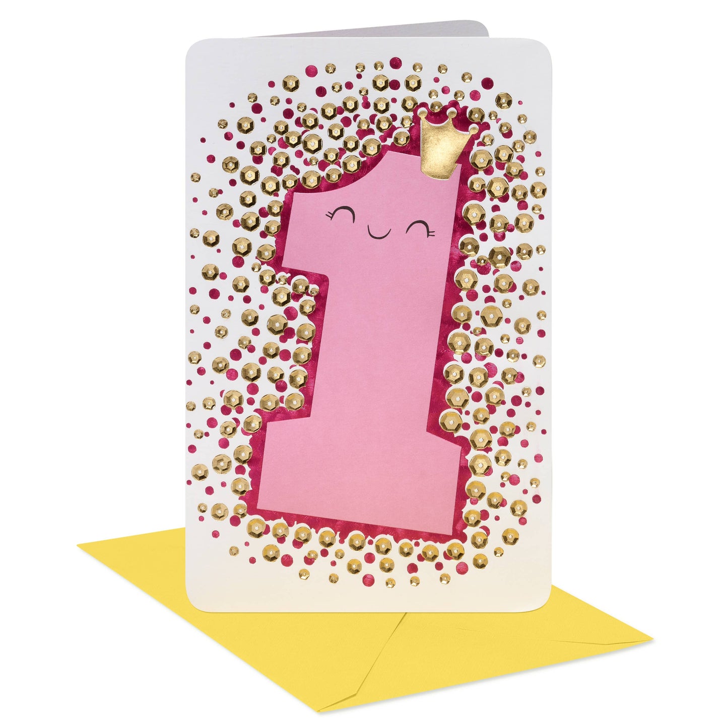 1st Birthday Card for Baby Girl (Sparkling Fun)