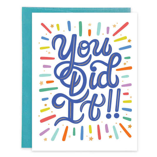 Congratulations Greeting Card - You Did It Burst