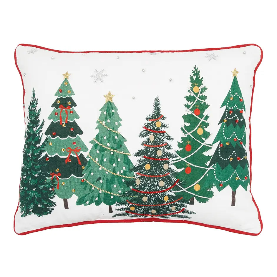 Christmas Forest Trees Throw Pillow