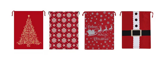 14" x 18" Christmas Gift Sack, Asst