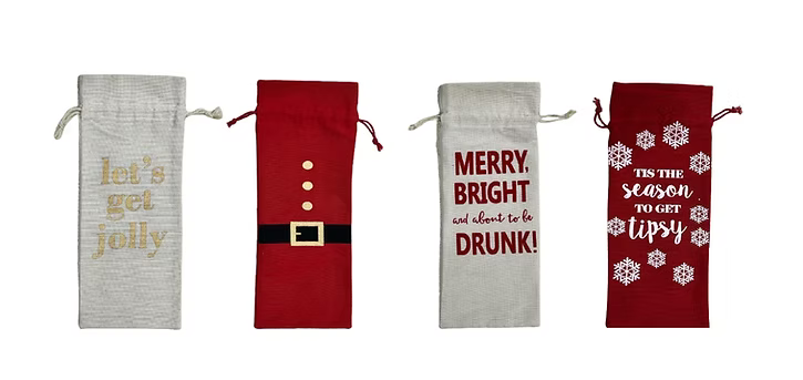 Christmas Sayings Wine Bottle Gift Bags