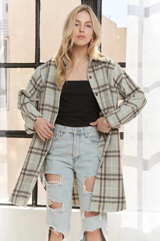 Flannel Shacket with Pockets