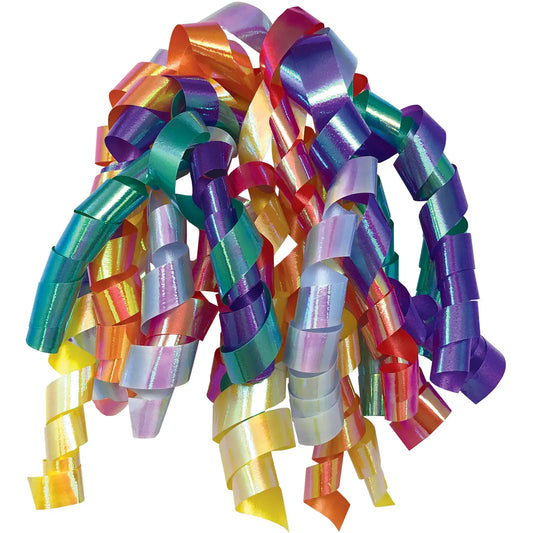 Iridescent Rainbow Curly Bow
