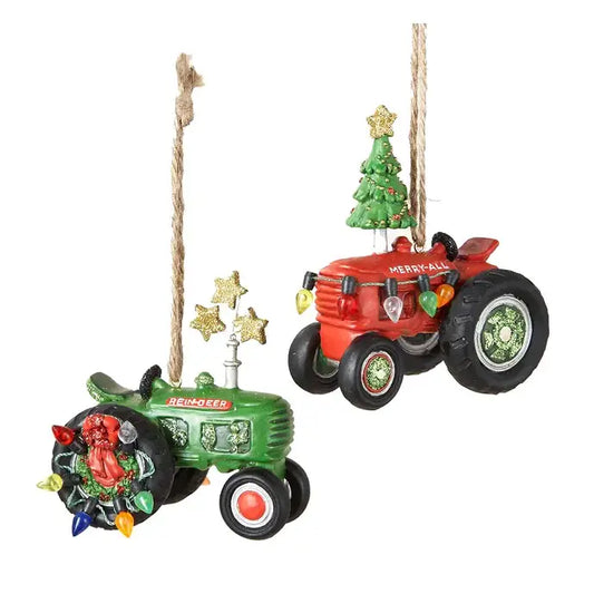 3.25"Resin Tractor Ornament
