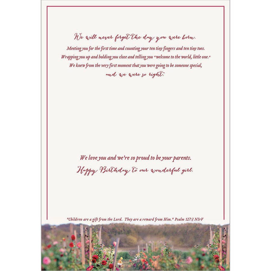 Daughter in Garden - Faith Birthday Daughter Card