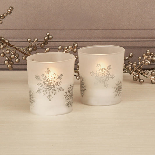 Snowflake Battery Operated Candle
