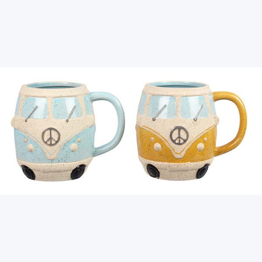 Stoneware Positive Vibes Peace Bus Mug