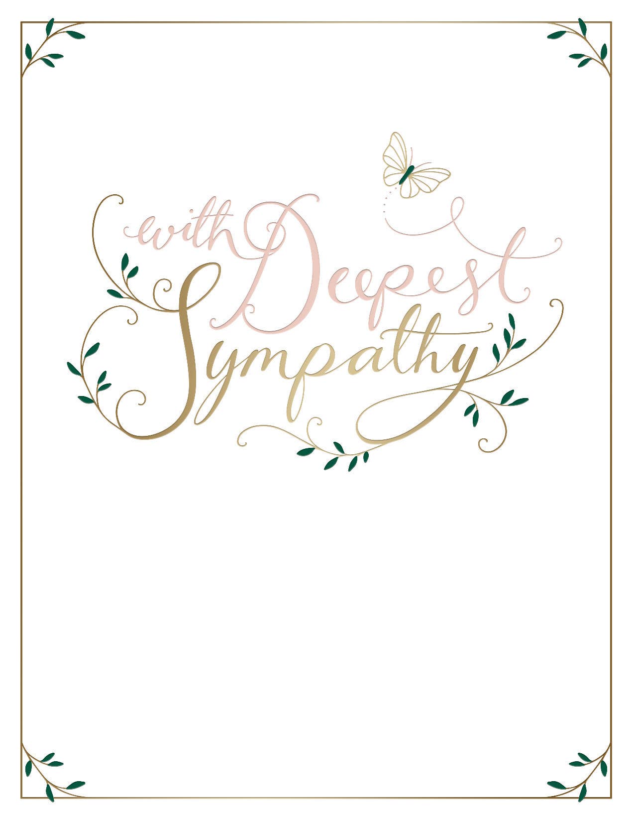 Script Butterfly Sympathy Card