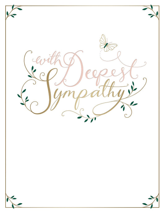 Script Butterfly Sympathy Card