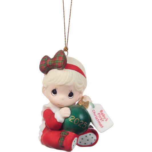 Baby’s First Christmas 2025 Dated Girl Ornament