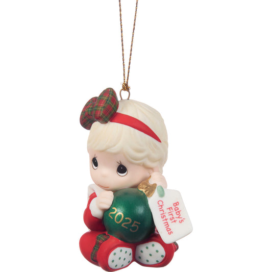 Baby’s First Christmas 2025 Dated Girl Ornament