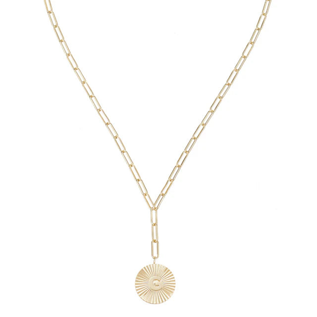 She's Spicy Lariat Initial Necklace in Gold - Natalie Wood Designs