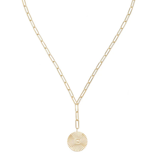 She's Spicy Lariat Initial Necklace in Gold - Natalie Wood Designs