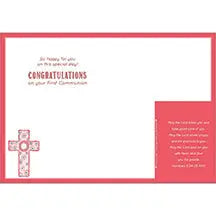 Pink First Communion Day - Faith First Communion Girl Card