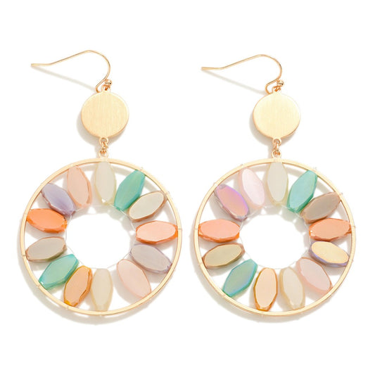 Beaded Accent Drop Earrings