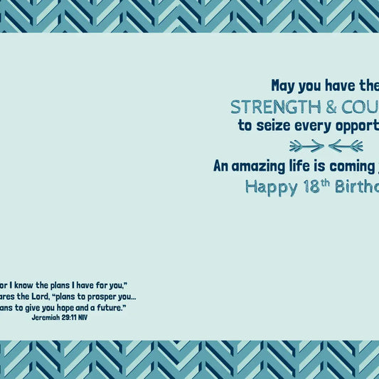 Age 18 - Faith Birthday Card