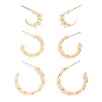 Twisted Metal Tone Hoop Earrings