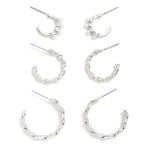 Twisted Metal Tone Hoop Earrings