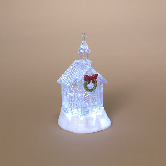 LED Lighted Water Globe Church