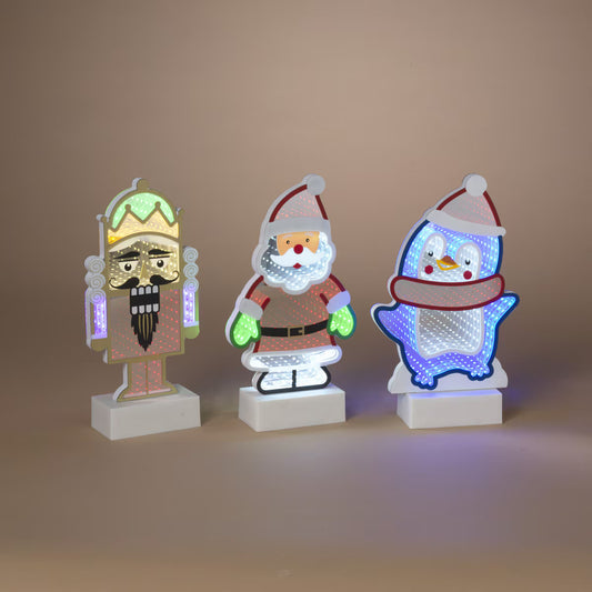 Christmas Character Infinity Mirror, 3 Asst
