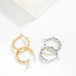 Braided Metal Hoop Earrings